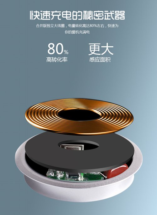 深圳无线充电器厂家-桌面隐藏式无线充电器T3-05